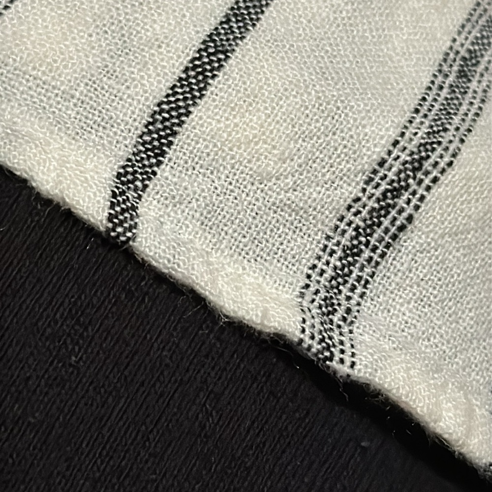 Old Navy-Sz L-Linen Button Front Dress-White & Black Stripes- - Picture 16 of 16